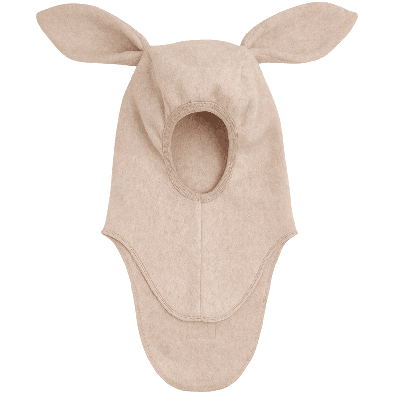 Huttelihut balaclava kanin bomullsfleece, Camel Melange