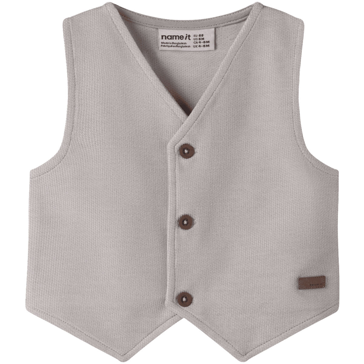 Name It Nbmrobino vest til baby, Chateau Gray