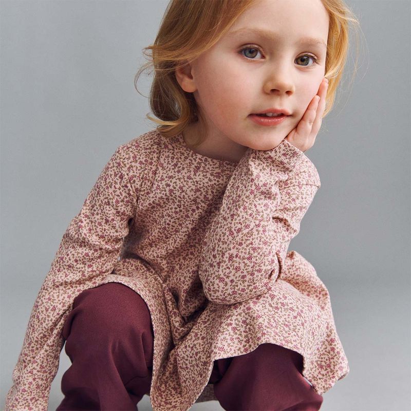 Wheat Sessa jersey kjole til barn, Dime Rose Small Flowers