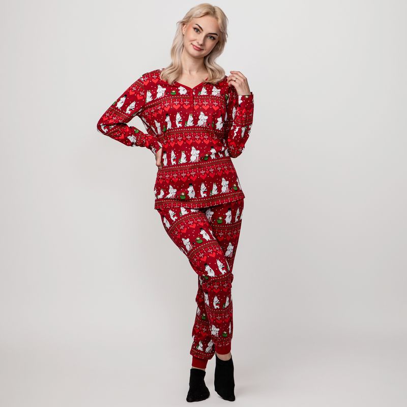 Martinex Vinterhjerte Mummi pyjamas til dame, Red