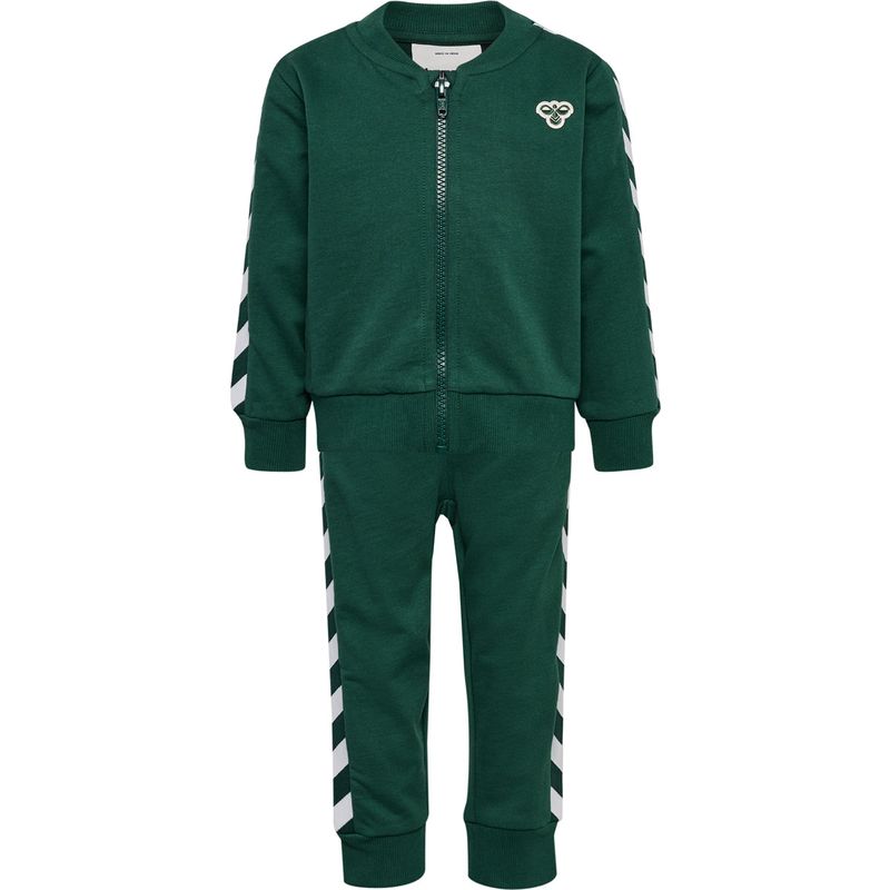Hummel Chevron joggedress-sett til småbarn, Dark Green