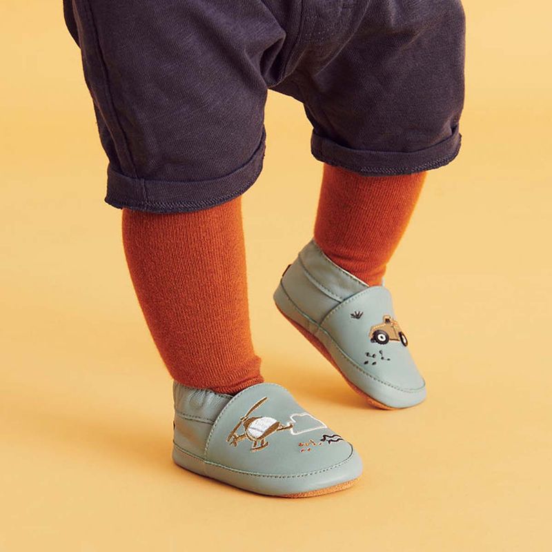 Melton skinntøfler med truck, silver blue