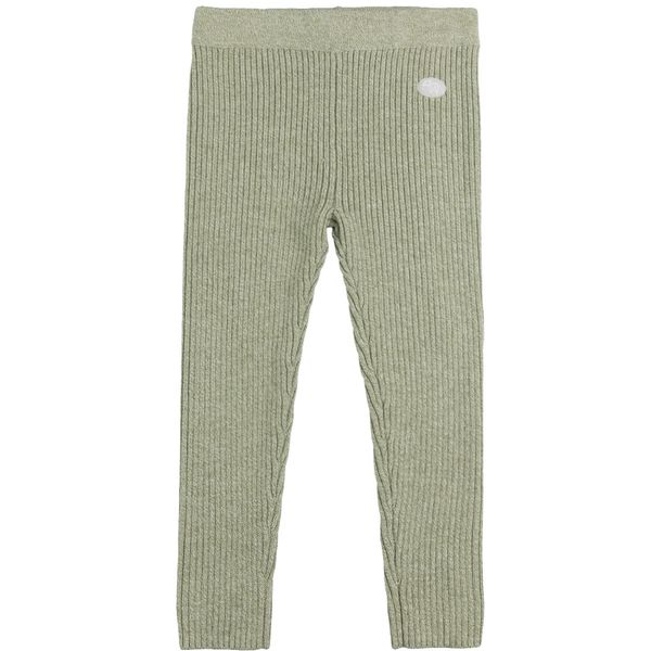 Hovedbilde Lillelam ribbet ullbukse til barn, lys mose