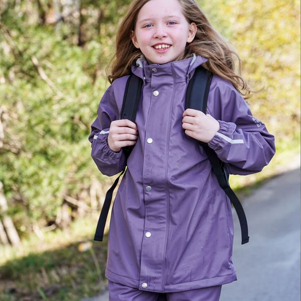 Hovedbilde Kattnakken Junior regnsett til barn, Blåbærmelk