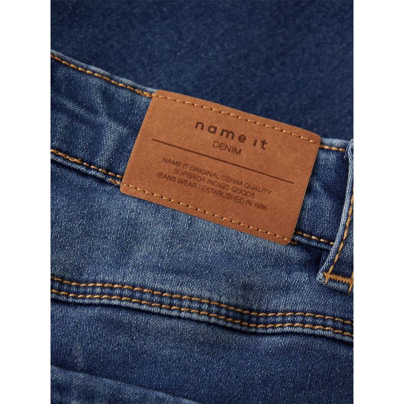 Name It Nmfsalli boot-cut jeans m/fleece, Dark Blue Denim