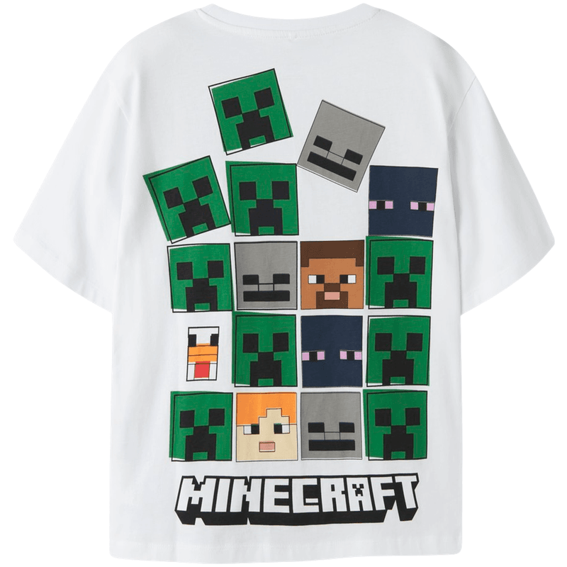 Name It Nkmjulio Minecraft t-skjorte til barn, Bright White