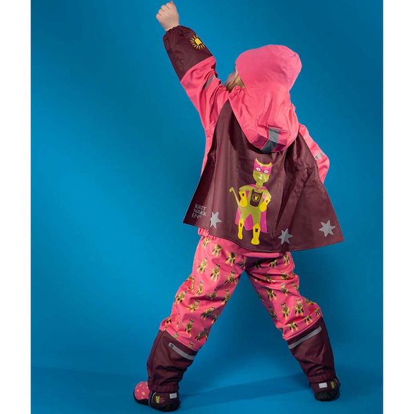 Hovedbilde Kattnakken Plask Superhelt regnsett m/kappe, ...