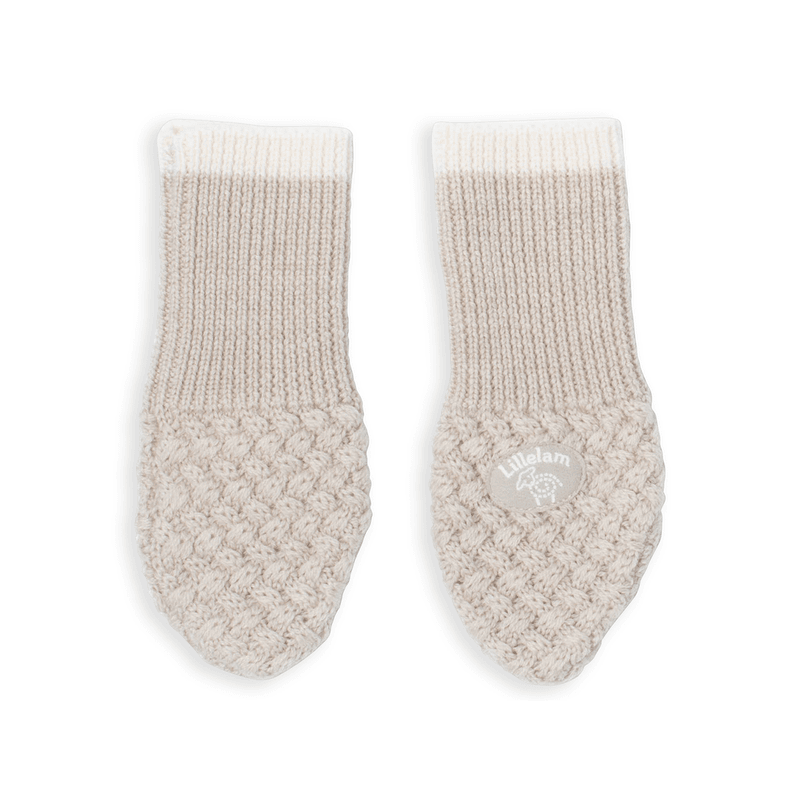 Lillelam Classic votter i merinoull, Lys beige