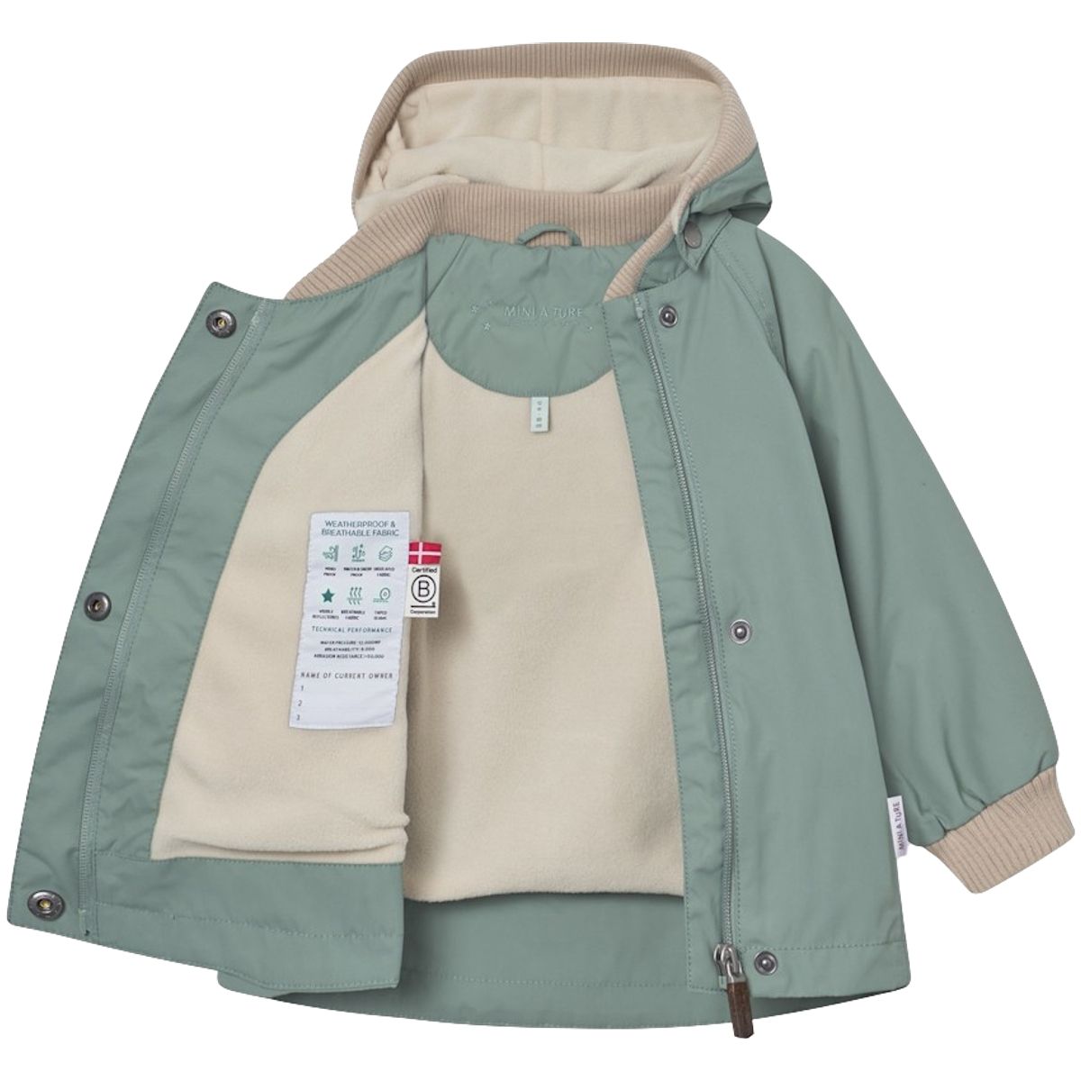 Mini A Ture Matwai vår-og høstjakke m/fleece, Granite green