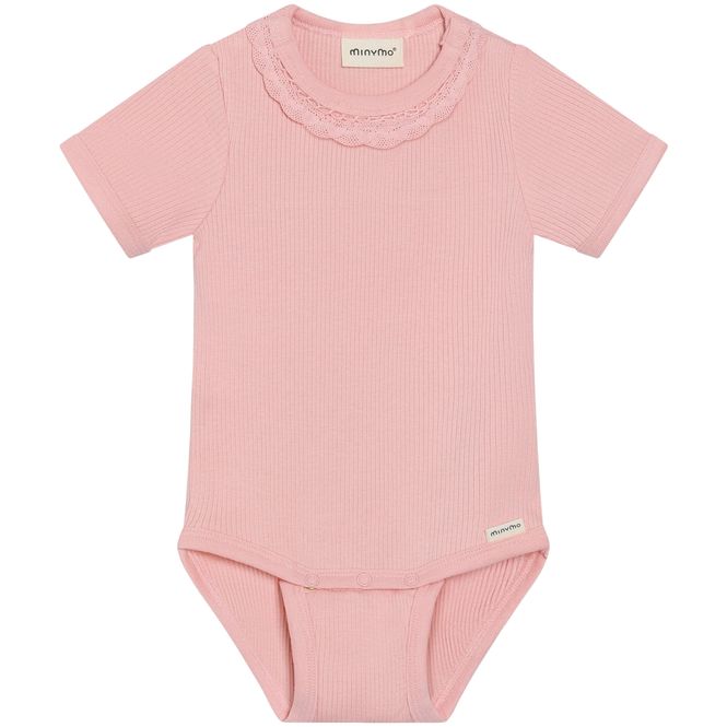 Hovedbilde Minymo ribb kortermet body, Rosy Tough