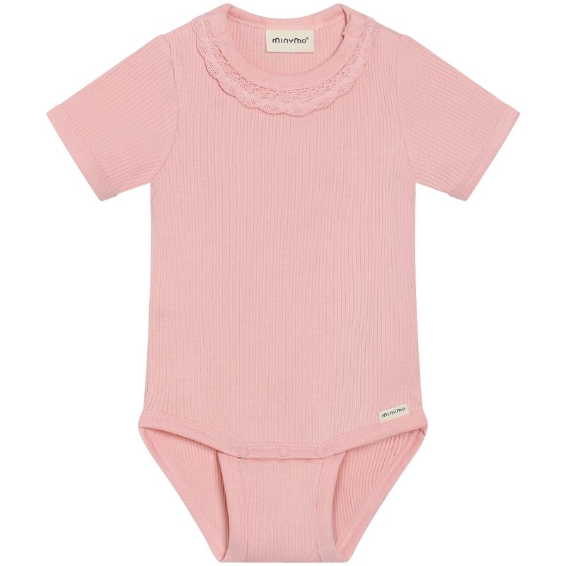 Minymo ribb kortermet body, Rosy Tough