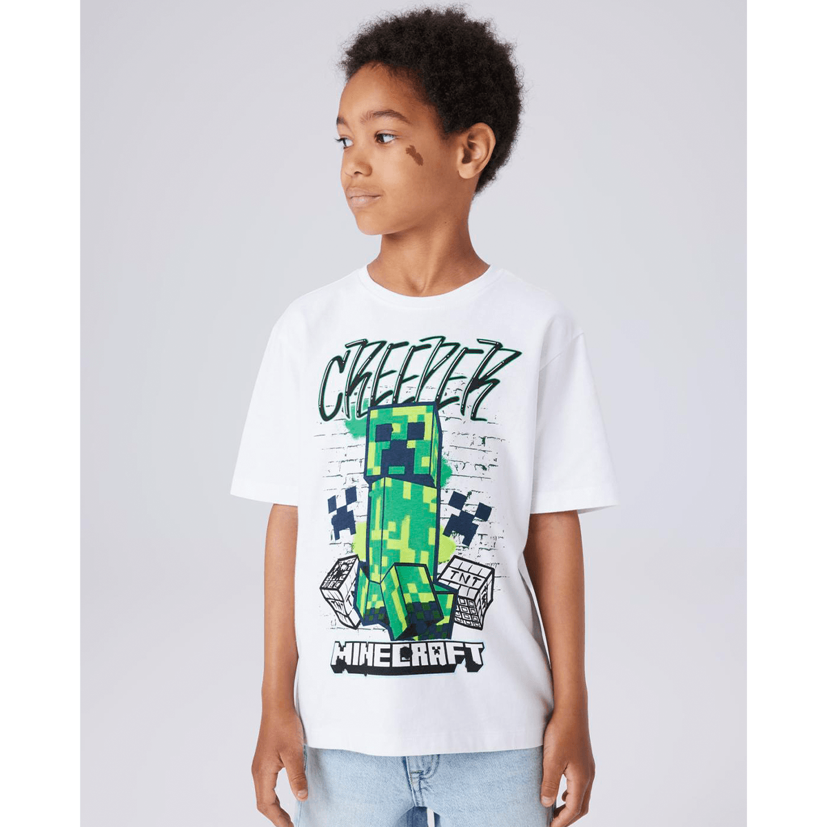Name It Nkmdi Minecraft t-skjorte til barn, Bright White