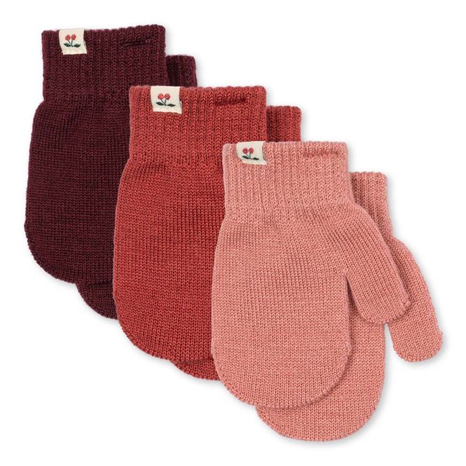 Hovedbilde Konges Sløjd Filla 3-pack votter til baby, Rose ...