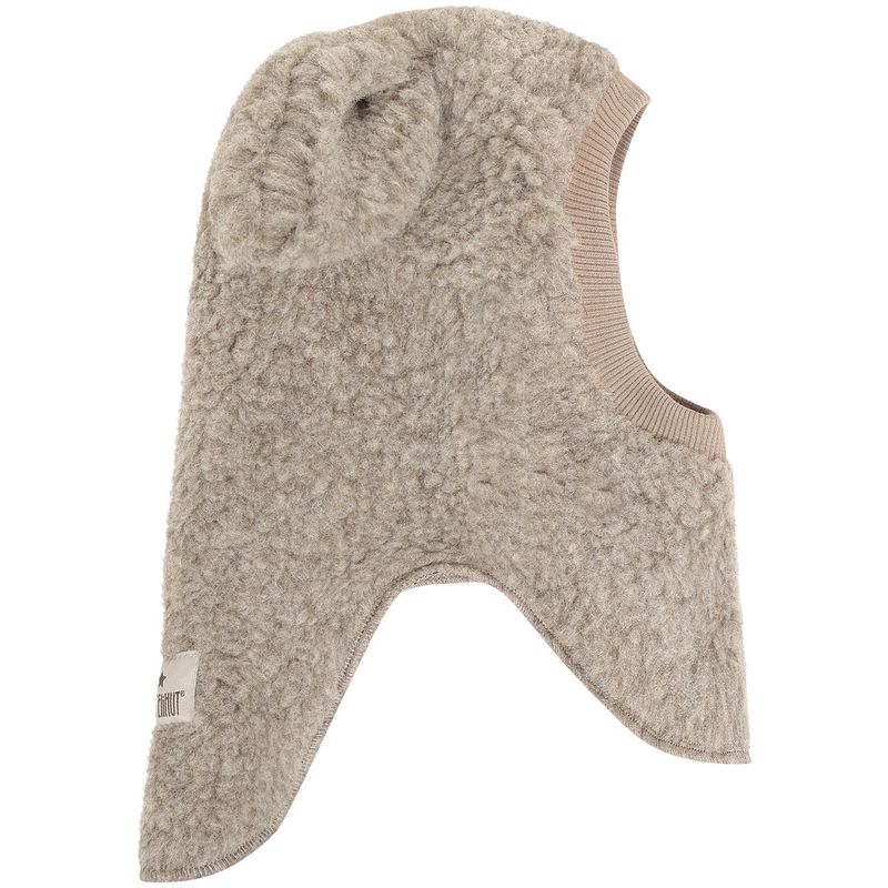 HUTTEliHUT Teddy balaclava i ull m/kaninører, Camel Melange