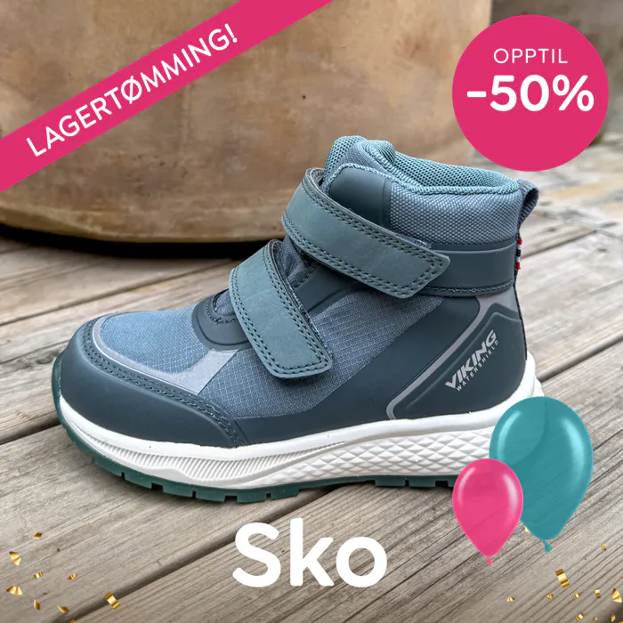 Opptil 50% rabatt på barnesko – spar på joggesko, overgangssko, gummistøvler, vintersko og sandaler til baby og barn.