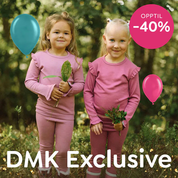 Tilbud på DressMyKid sine egne modeller og farger i samarbeid med merker som Gullkorn, Hummel og Lillelam