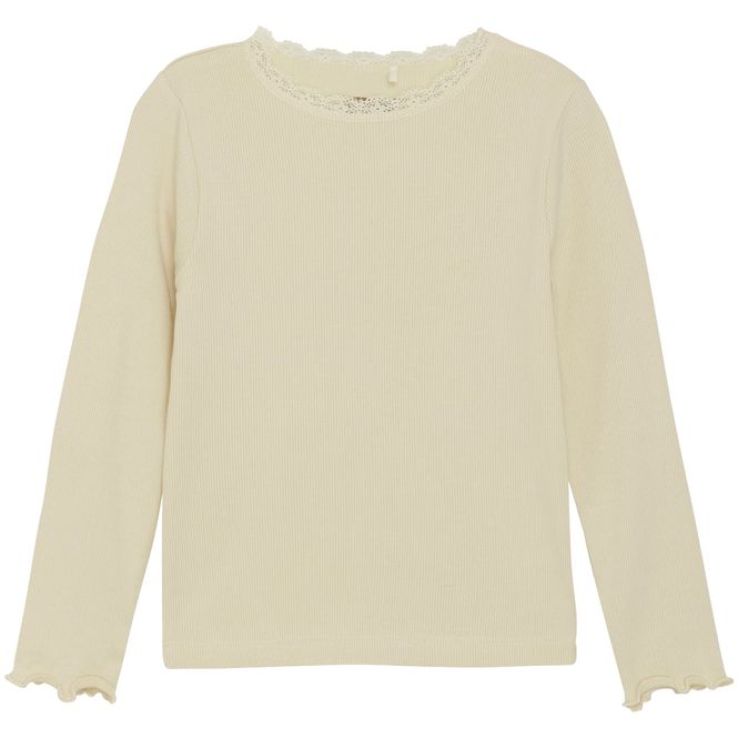 Hovedbilde HUTTEliHUT ribb genser med blonder, Wood Ash