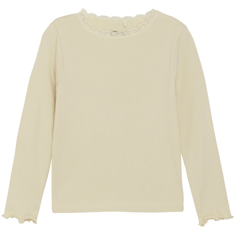 HUTTEliHUT ribb genser med blonder, Wood Ash