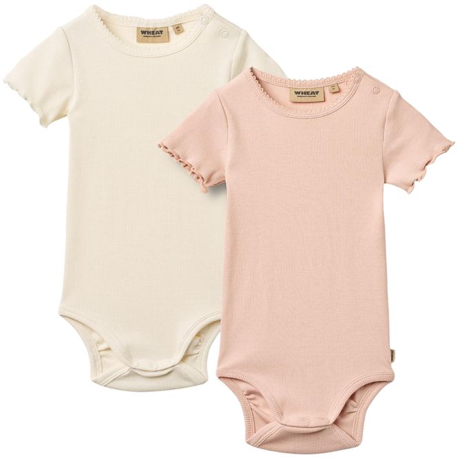 Hovedbilde Wheat Maren 2-pack kortermet body, Rose Powder