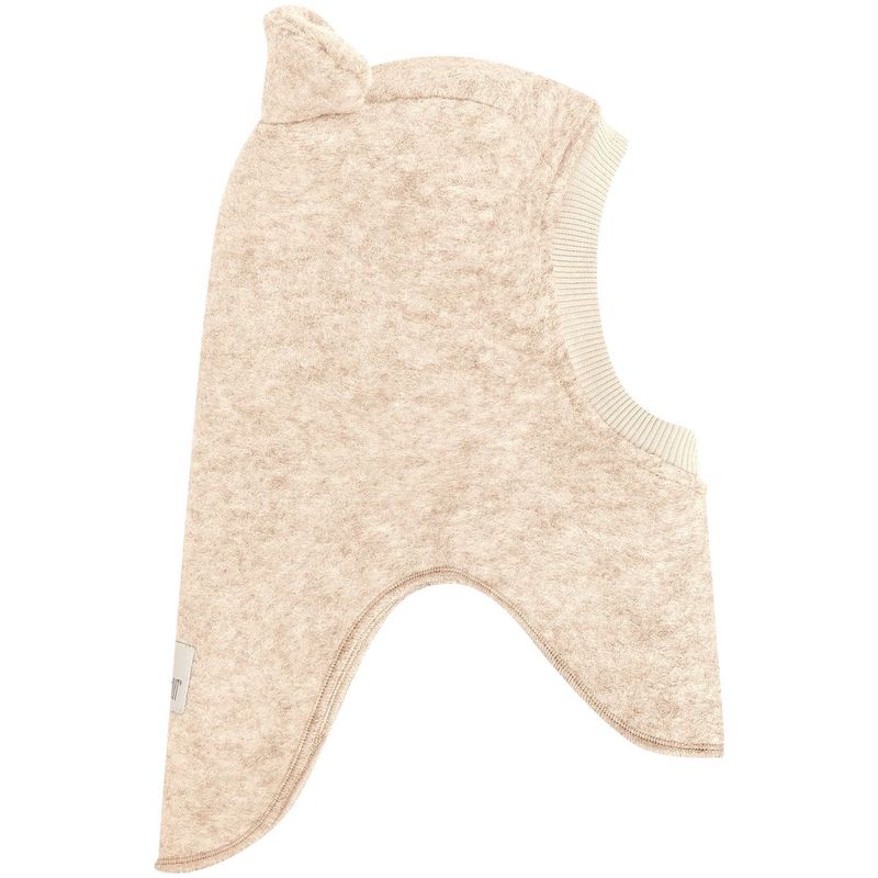 HUTTEliHUT balaclava i ull m/ører, Sand Melange