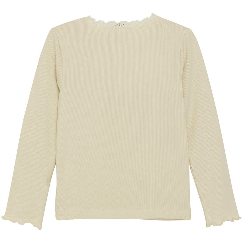 HUTTEliHUT ribb genser med blonder, Wood Ash