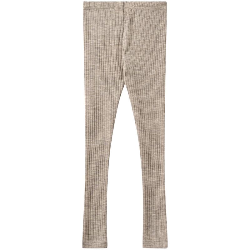 Wheat Agi leggings i ull/silke til barn, Khaki Melange