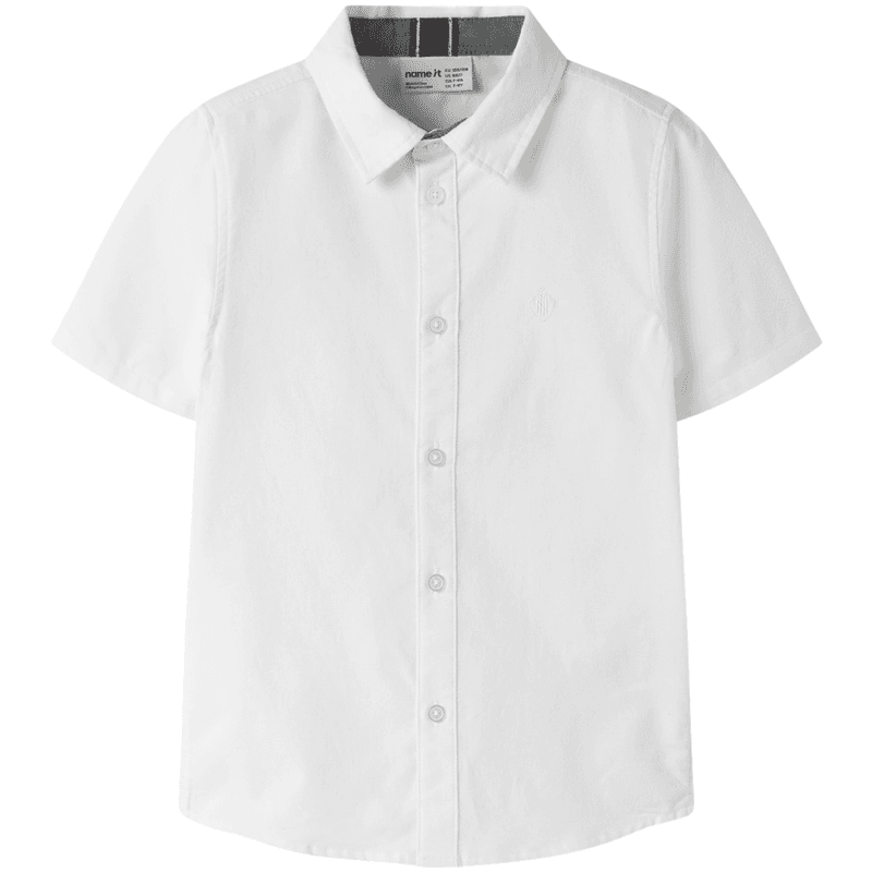 Name It Nkmnewsa kortermet skjorte til barn, Bright White
