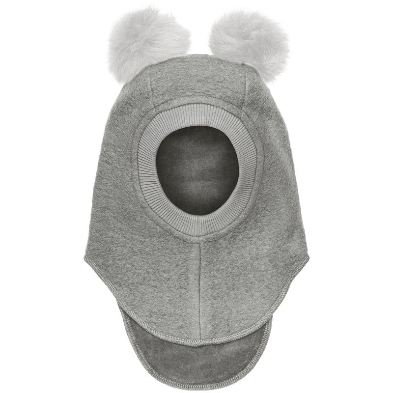HUTTEliHUT Balaclava lue tovet ull og dusker, M. Grey