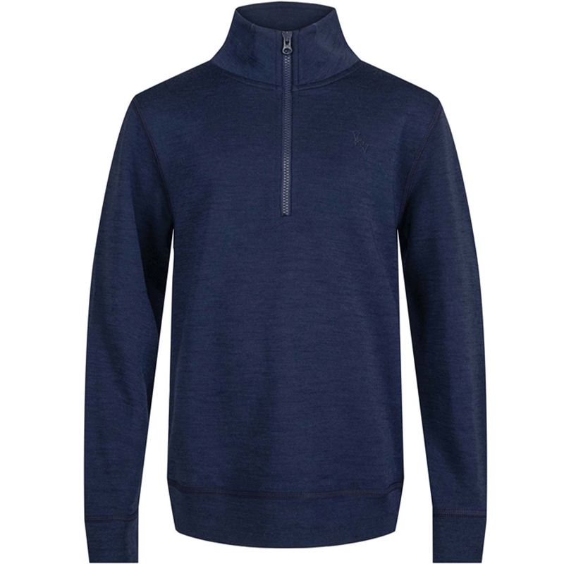 Vilje & Ve Alfie half-zip genser i ull/bambus, Midnight navy