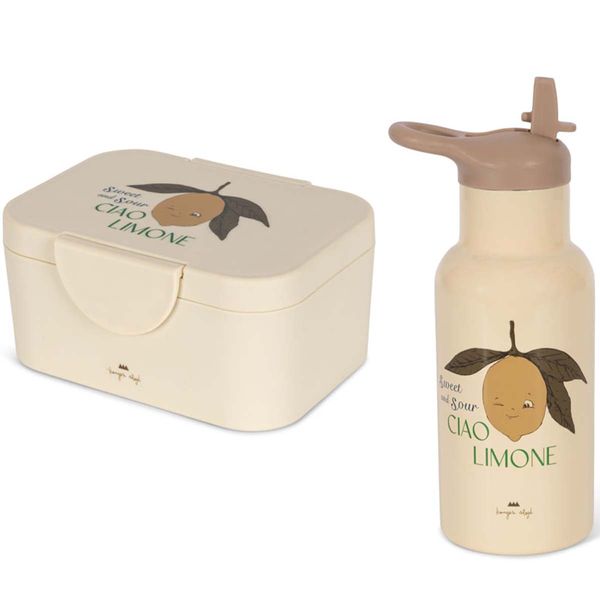 Hovedbilde Konges Sløjd drikkeflaske og matboks, Lemon