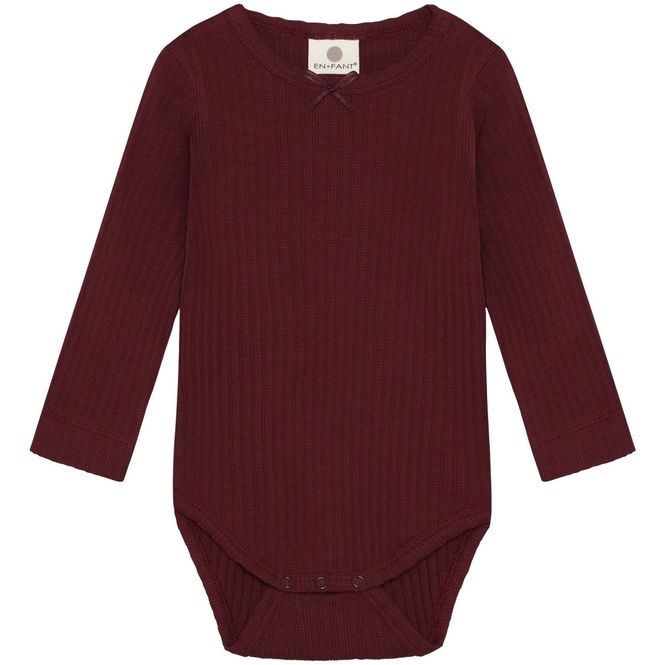 Hovedbilde EnFant Pointelle body, Burgundy