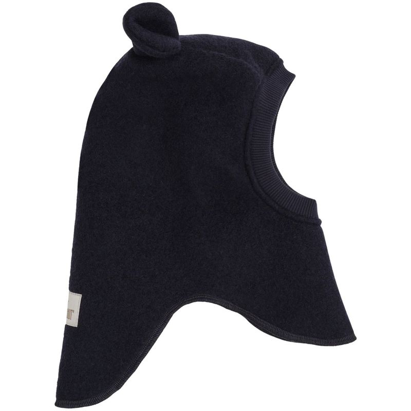 HUTTEliHUT balaclava i ull m/ører, Dark Navy
