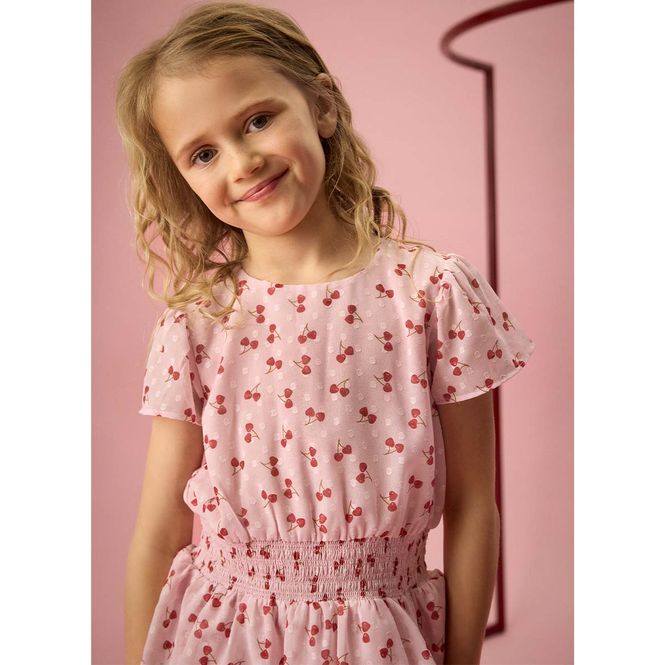 Hovedbilde Creamie Dobby kjole til barn, Rose Pink