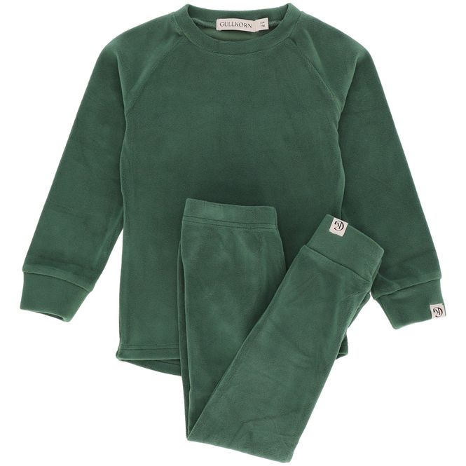 Hovedbilde Gullkorn Jona fleece-sett til barn, Dyp Grønn