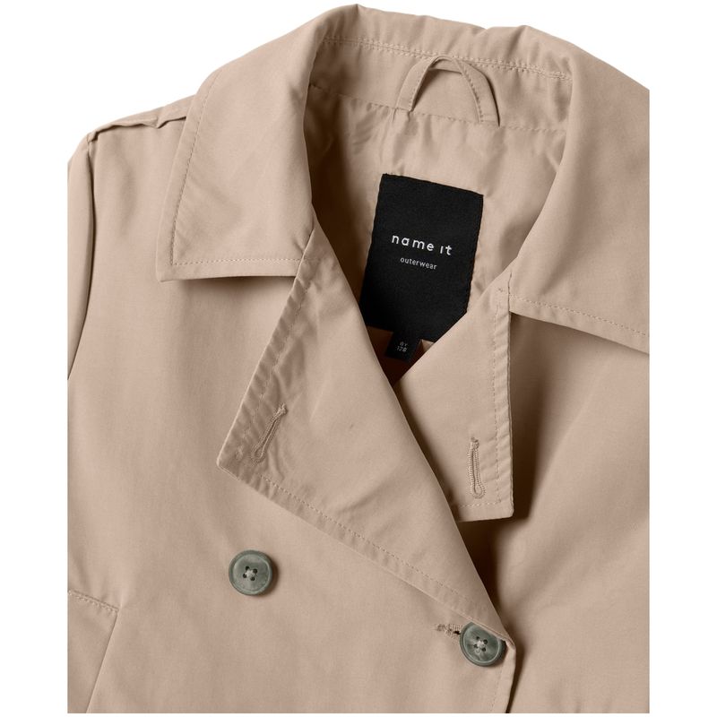 Name It Nkfmadelin kort trenchcoat til barn, Savannah Tan