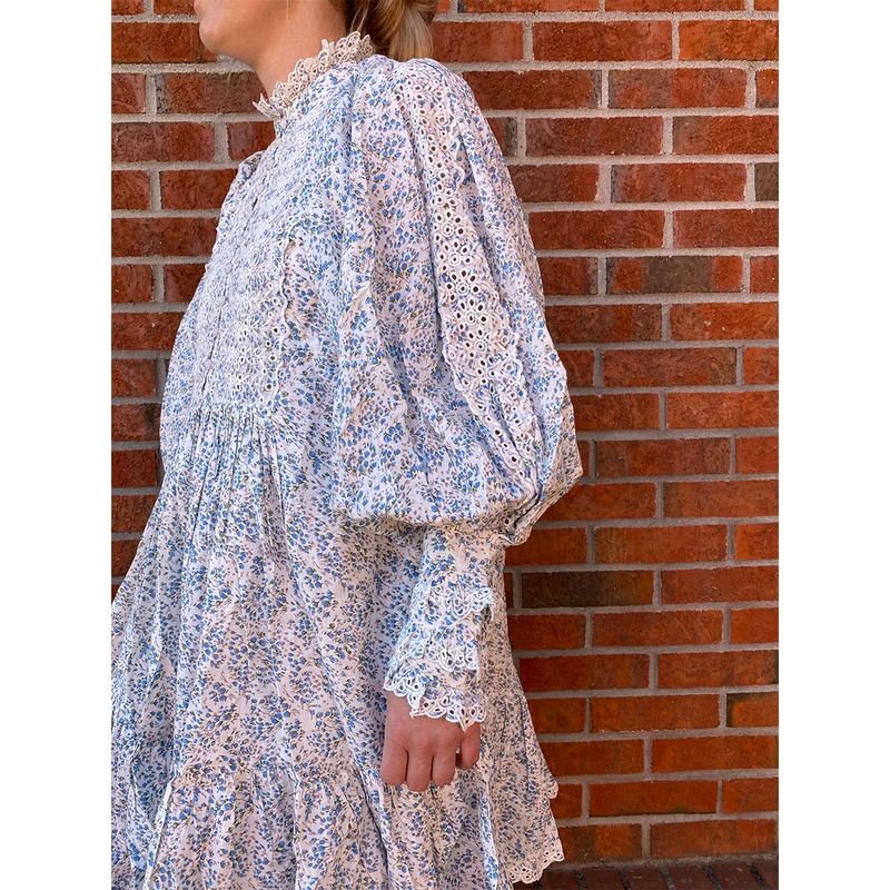 ByTimo Cotton Slub Shift kjole dame, bluebell