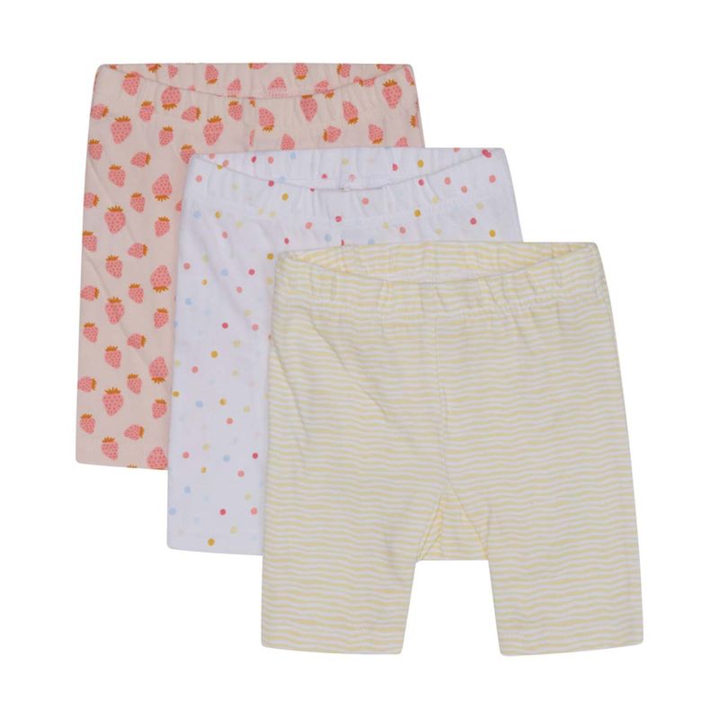 Hust & Claire Labika 3-pack leggings til baby, skin chalk